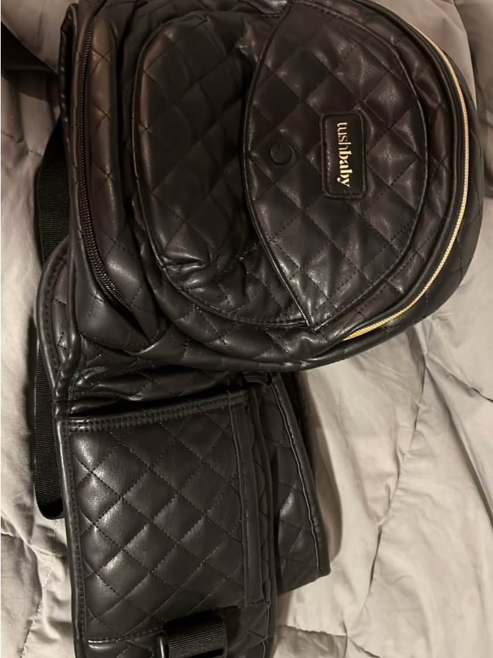 Tush Baby Quilted Black Kids Belt Bag